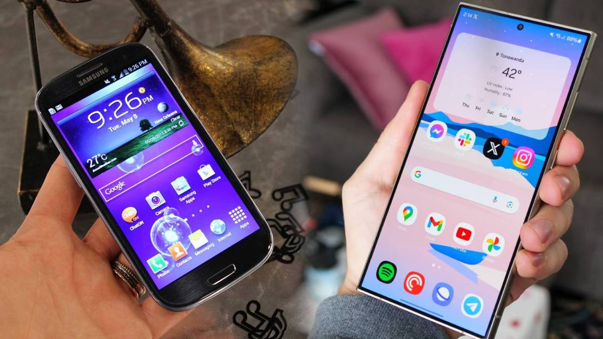 The Samsung Galaxy S III compared to the Galaxy S24 Ultra